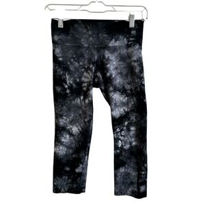 Pink Lotus Tie Dye Capri Leggings Yoga‎ Gym Workout Athleisure Small